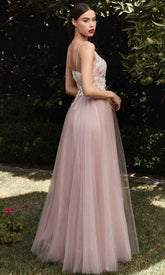 Deep V-neck Long Gown